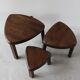 Set de trois tables basses vintage forme libre