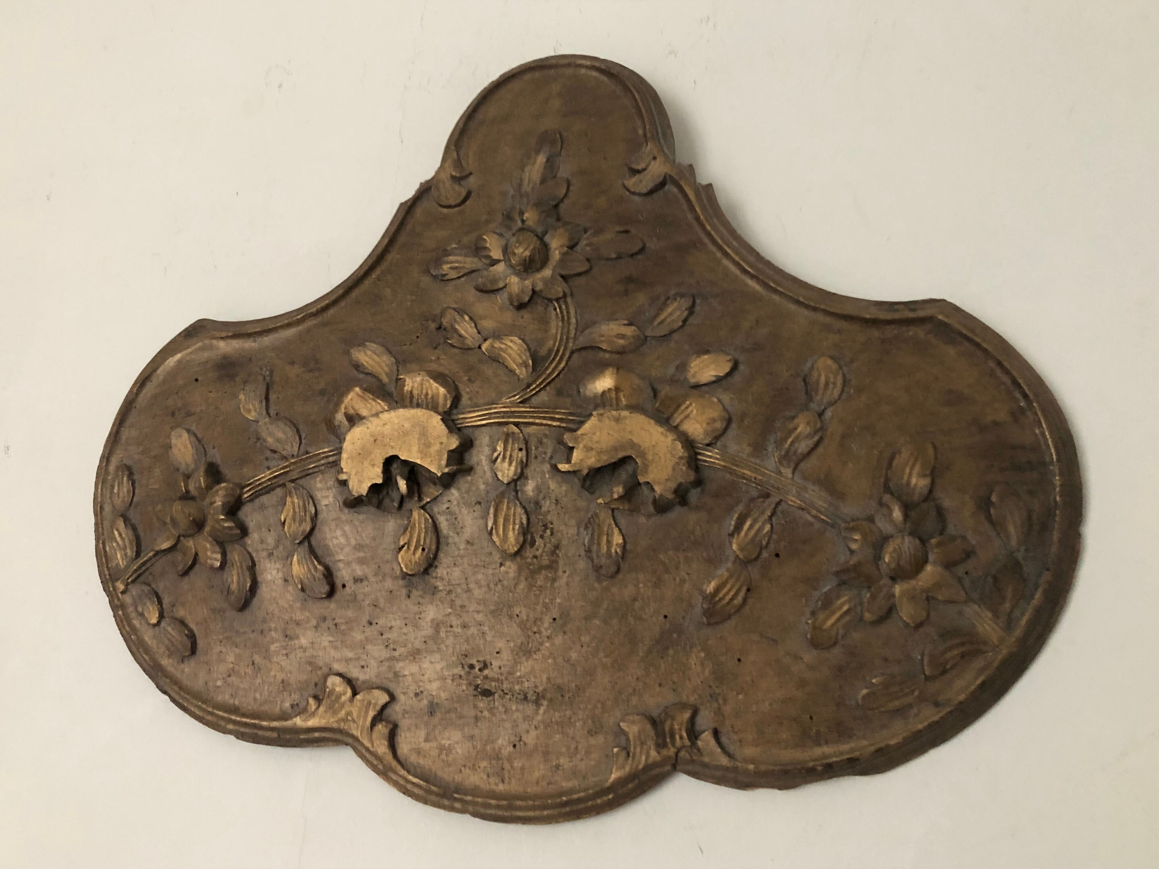 Decorative panel, pediment, gilding