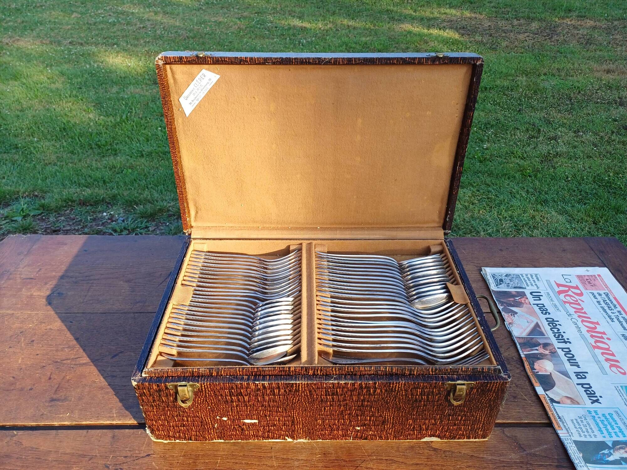 Silver Metal Cutlery Set Goldsmith Cleper Paris 1902