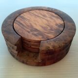 Six walnut burl coasters