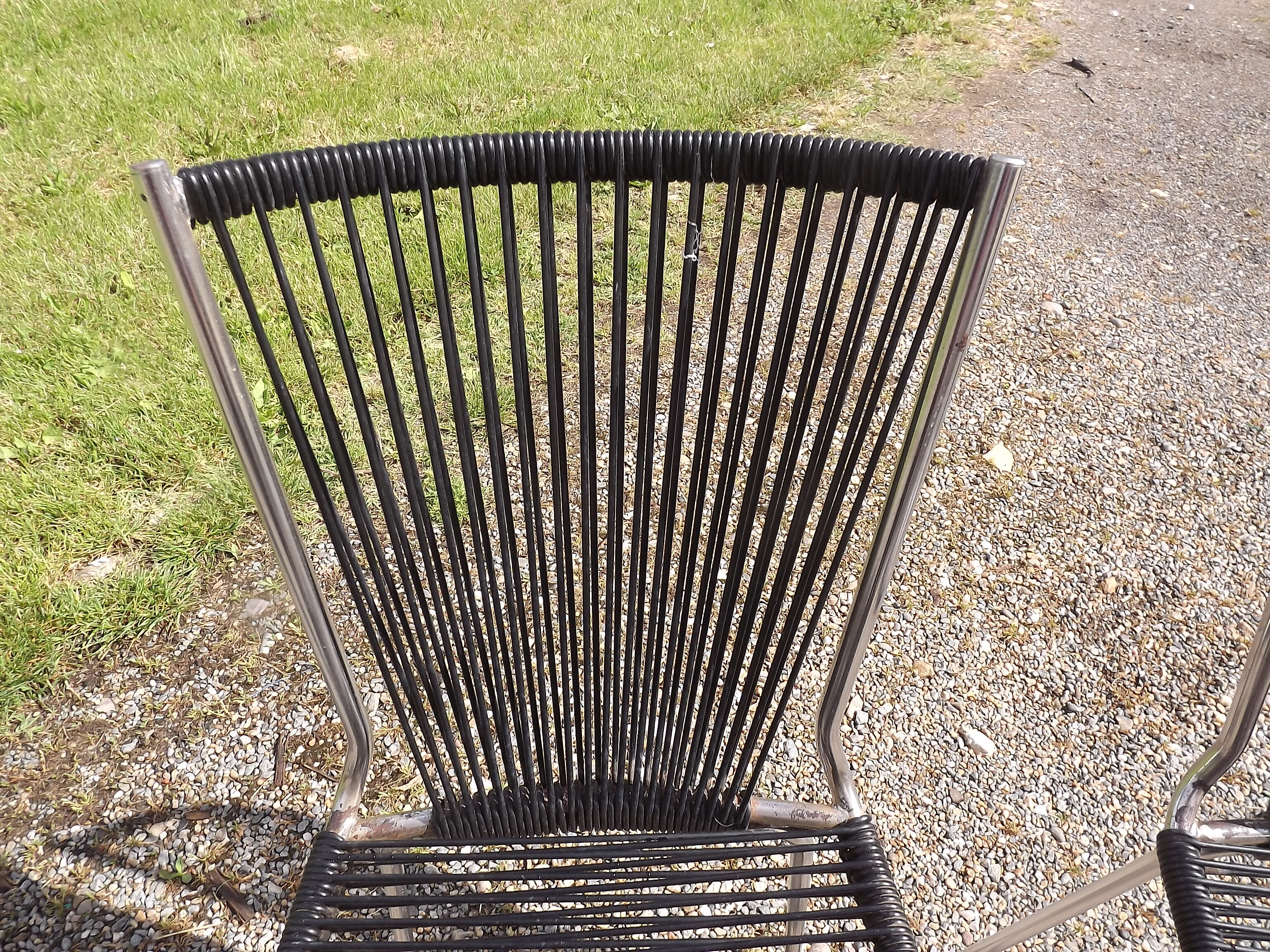 Pair of chairs scoubidou of the years 60
