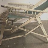 Pair of old 20th century lacquered wood deckchairs