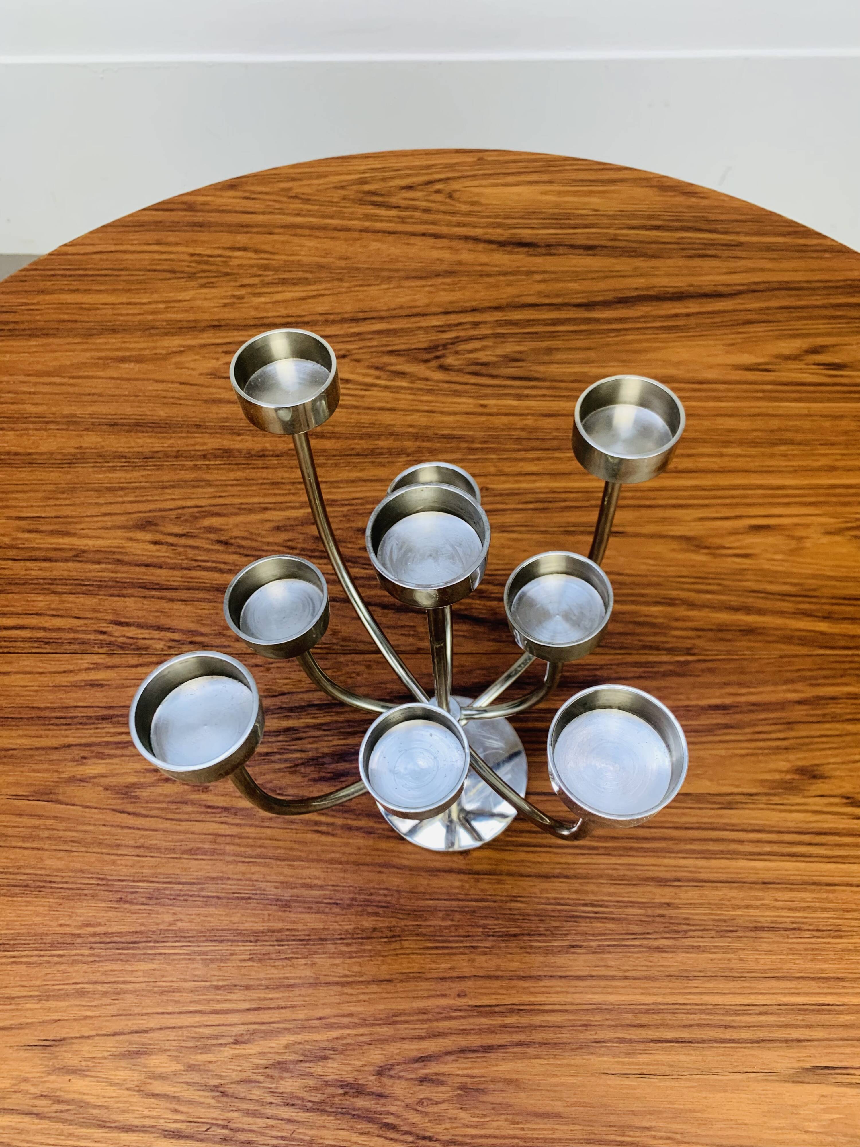 Vintage Habitat chandelier in stainless steel, 9 branches