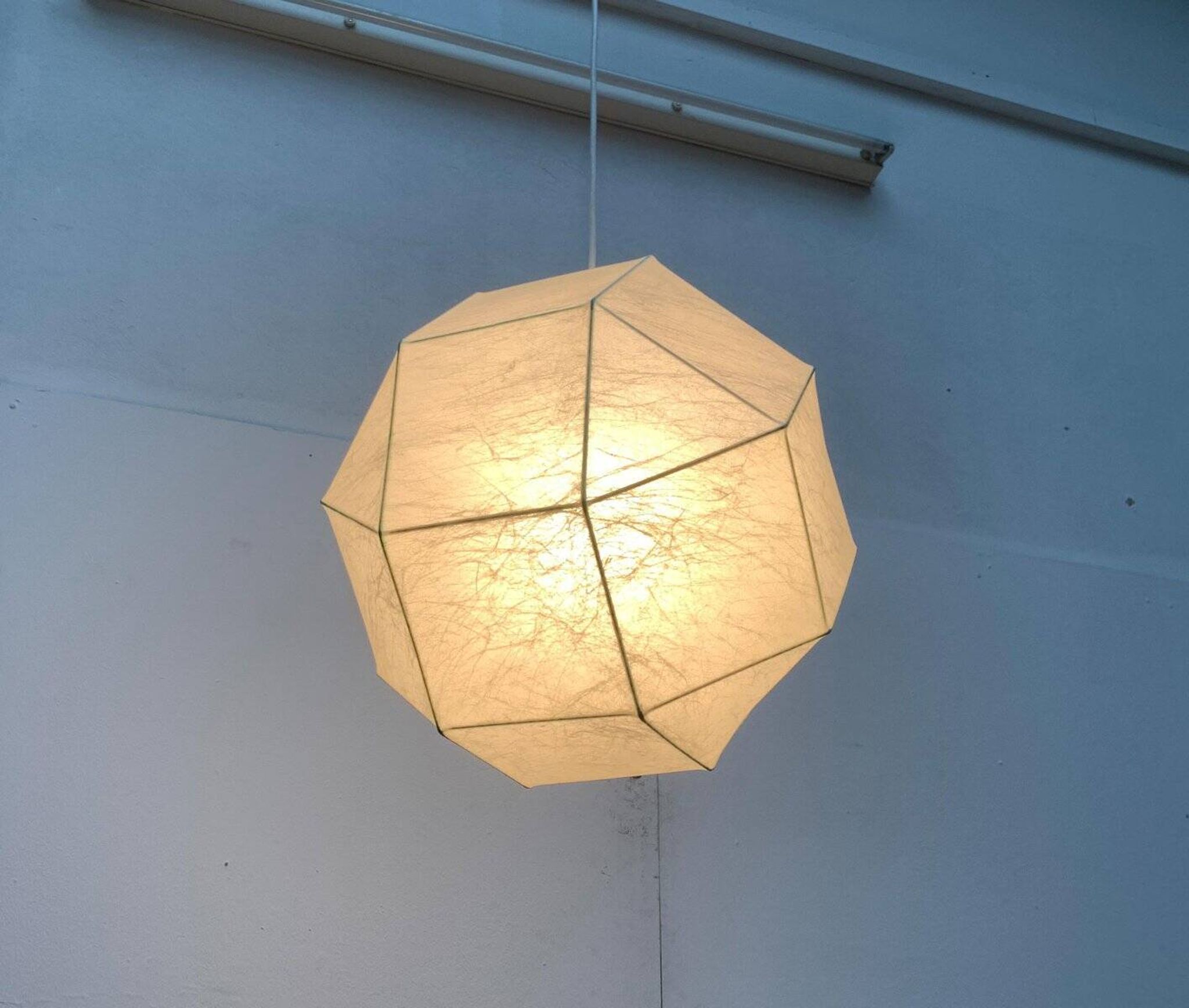 German cocoon pendant lamp from the mid-century by Goldkant Leuchten, Wuppertal.
