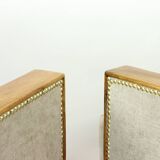 Set Of Two Art Deco Armchairs In Walnut And Fabric, Czechoslovakia 1930s