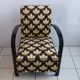 Armchair 1920 art deco - printed velvet - fully restored