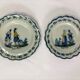Old pair plates Breton HR Quimper early nineteenth