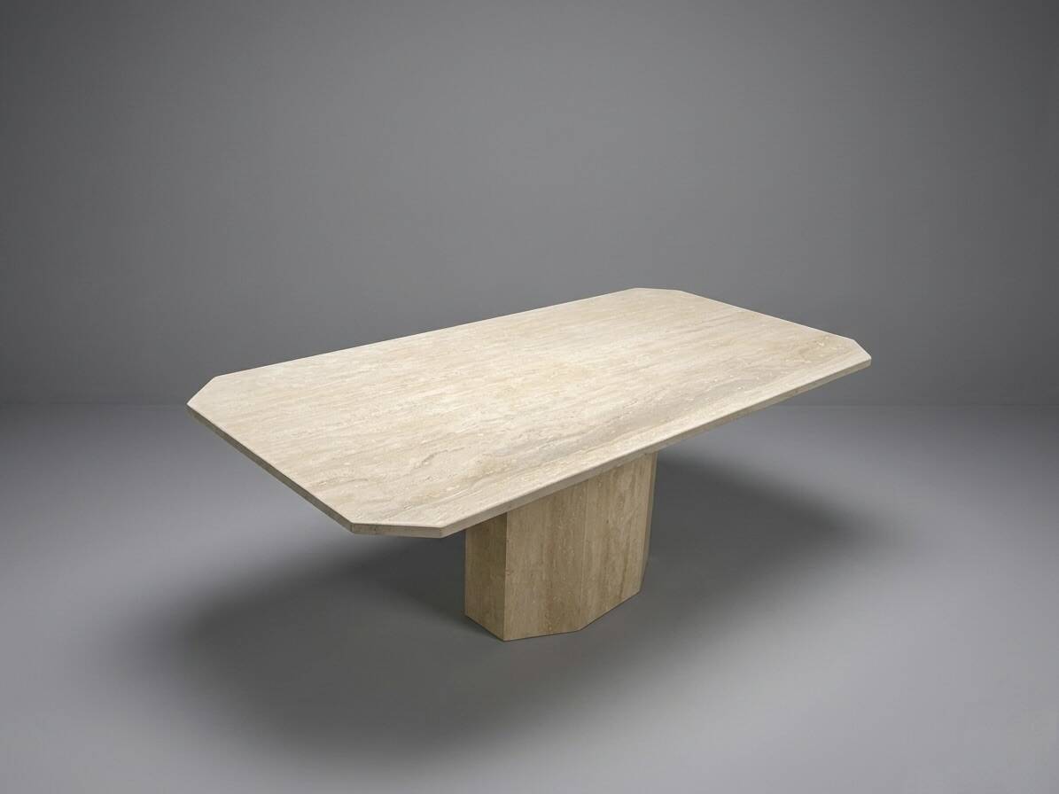 Large travertine table from the 1980s.