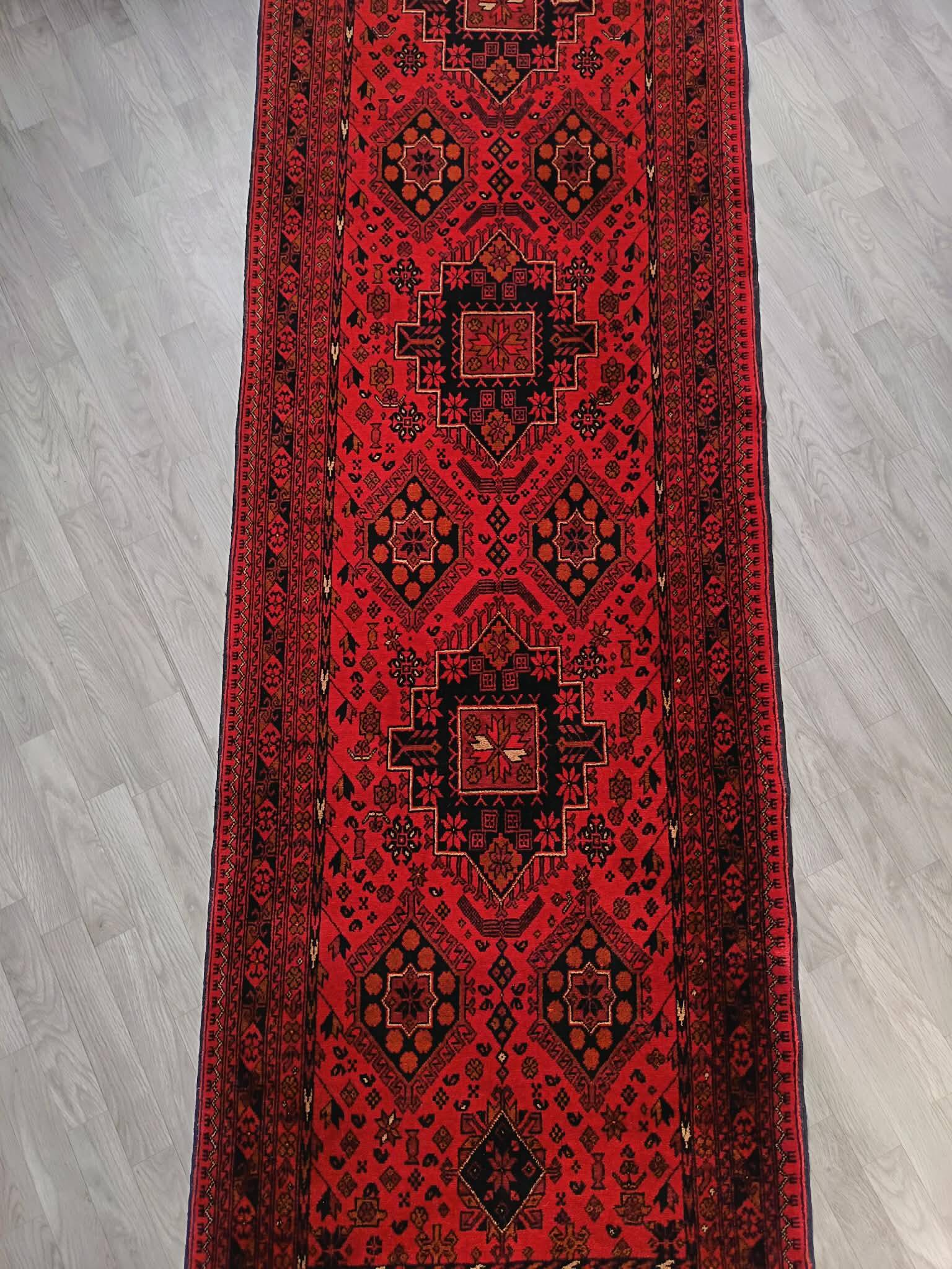 Handmade Afghan Khanmadoui hallway rug