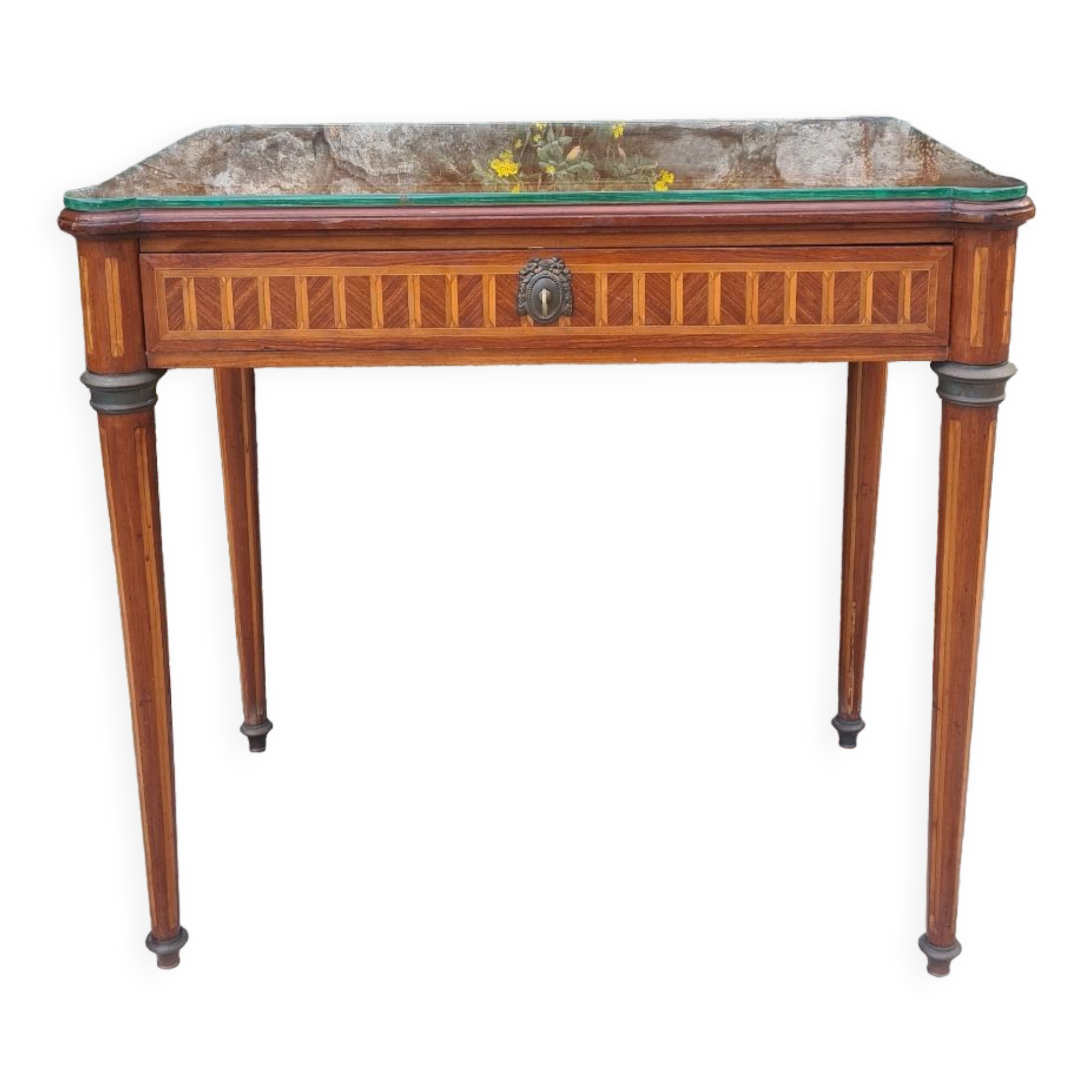 Small desk table in marquetry