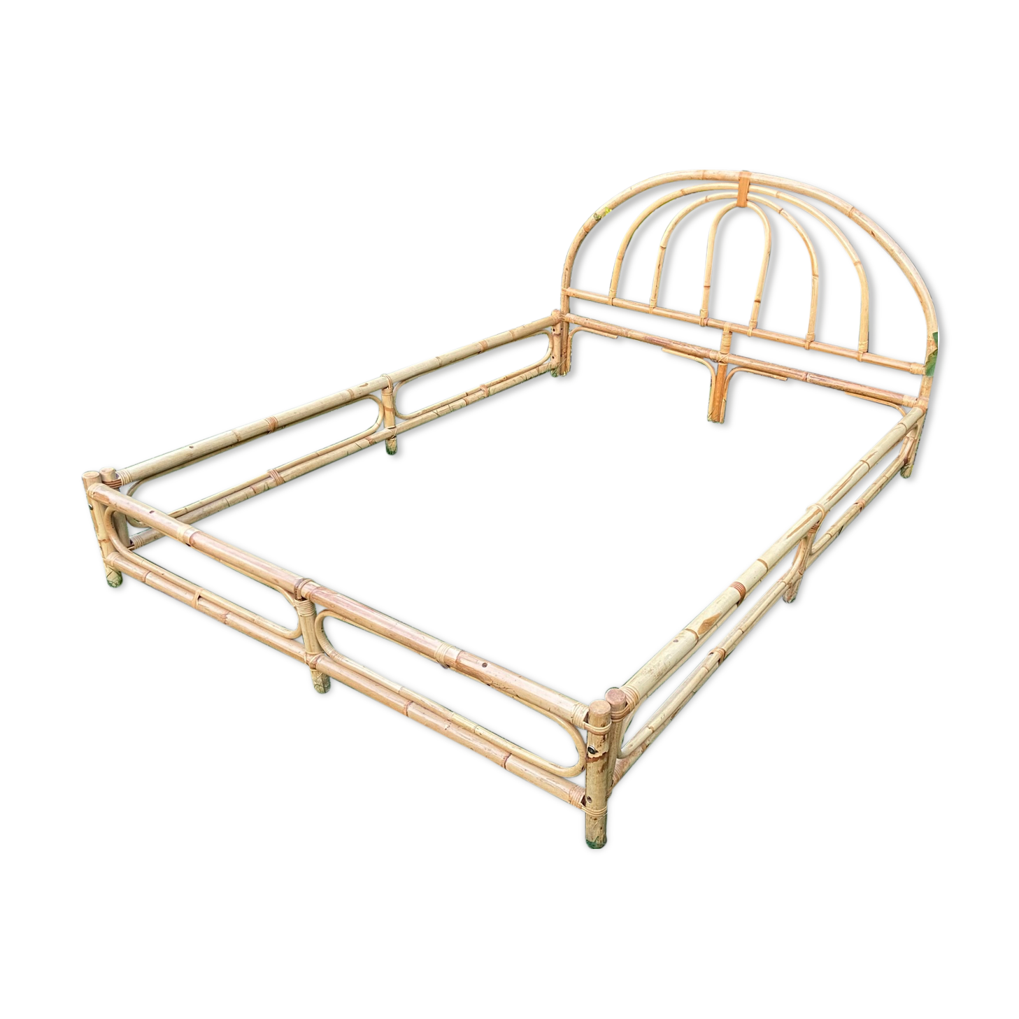 140x190 rattan and bamboo bed frame