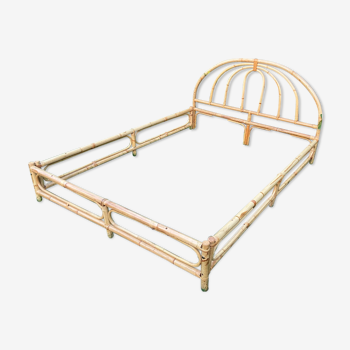 140x190 rattan and bamboo bed frame