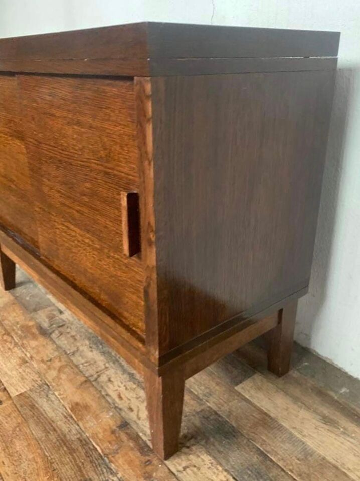 LOW FURNITURE RUSTIC SIDEBOARD MODERNIST ENFILADE HAS 2 DOORS IN CHENE - WIDTH 90 CM