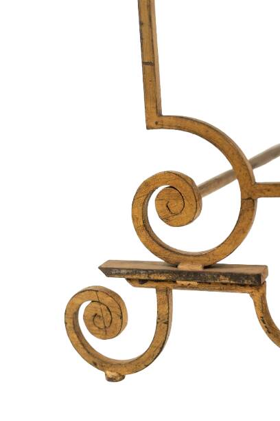 Gold wrought iron coffee table with a mirrored glass top. 1970s.