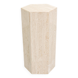 Vintage Travertine Pedestal, 1980s.