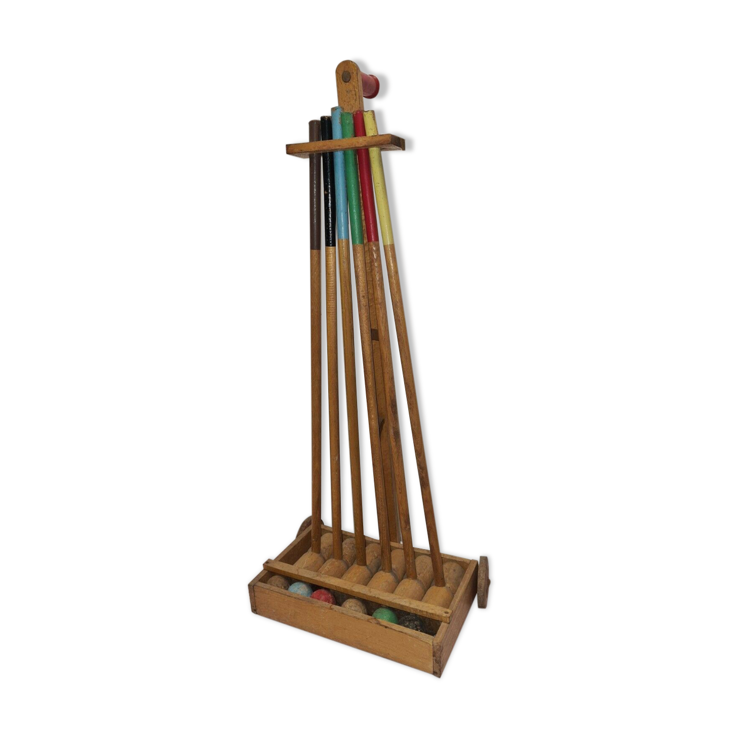 vintage wooden croquet game