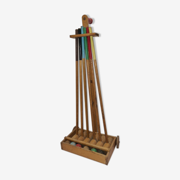 Jeu de croquet vintage en bois