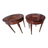 2 petites tables marquerie acajou