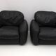 Pair of Piumotto Italian Leather Armchairs by Arrigo Arrighi for Busnelli,
