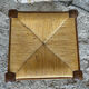 Vintage Turned Wood Stool + Woven Straw Seat #D893