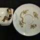 5 X Antique Limoges Porcelain Coffee Cups pairs Gold Ribbon Handle, 1890s