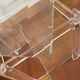 Coffee table, side table in plexiglass with a glass top.