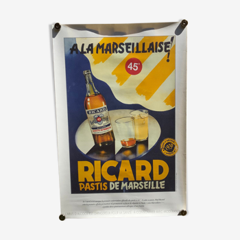 Affiche pub Ricard ancienne pastis de marseille repro 1938 51 Pernod papier