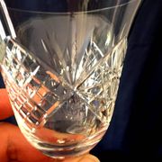 Set of 7 St-Louis crystal red wine glasses