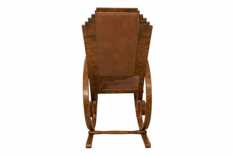 A pair of unique Art Deco rocking chairs, Poland, circa 1930.