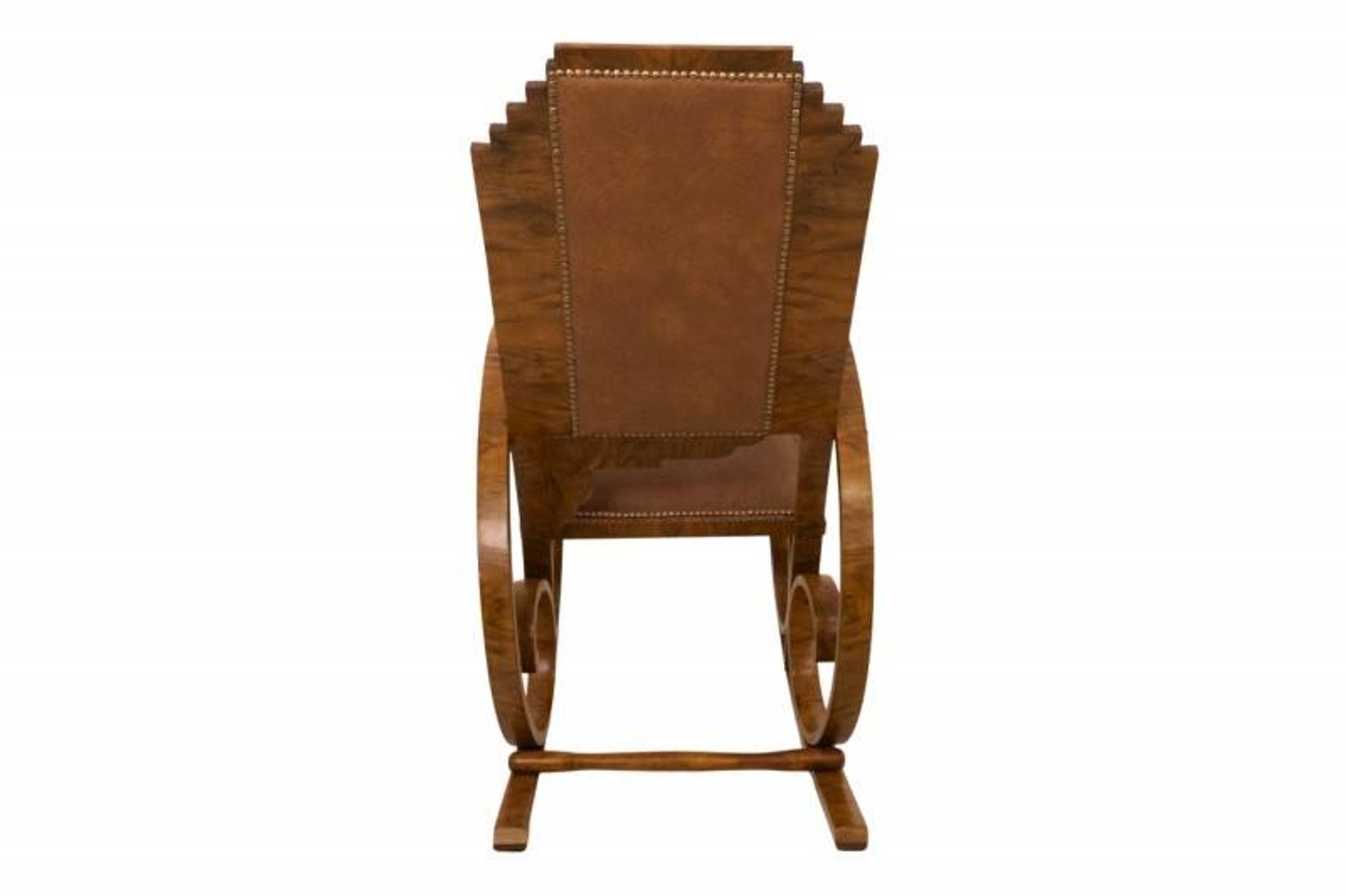 A pair of unique Art Deco rocking chairs, Poland, circa 1930.