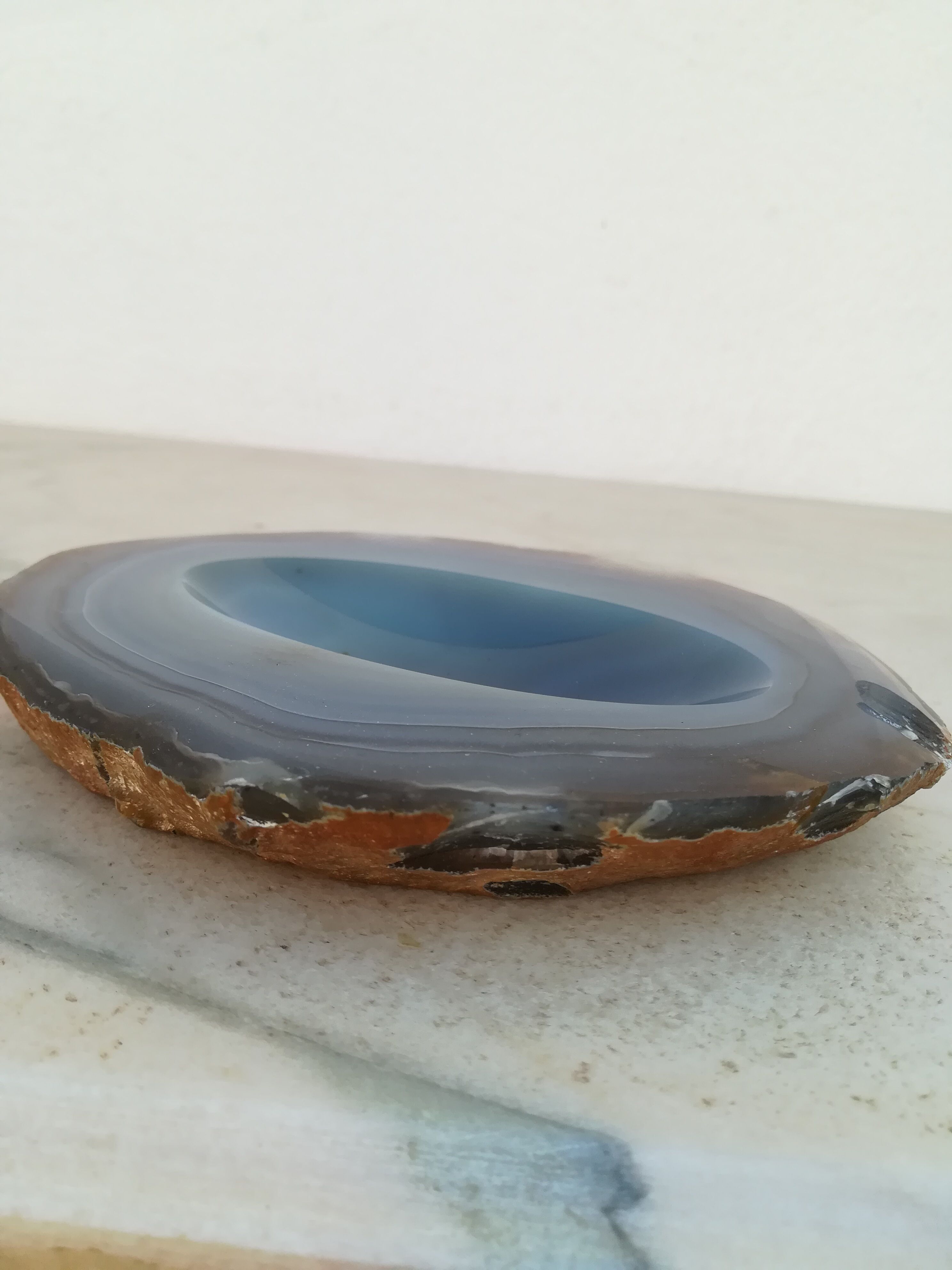 Blue agate ashtray