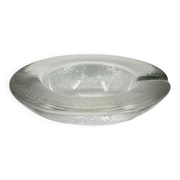 Vintage textured glass ashtray with a wide rim.