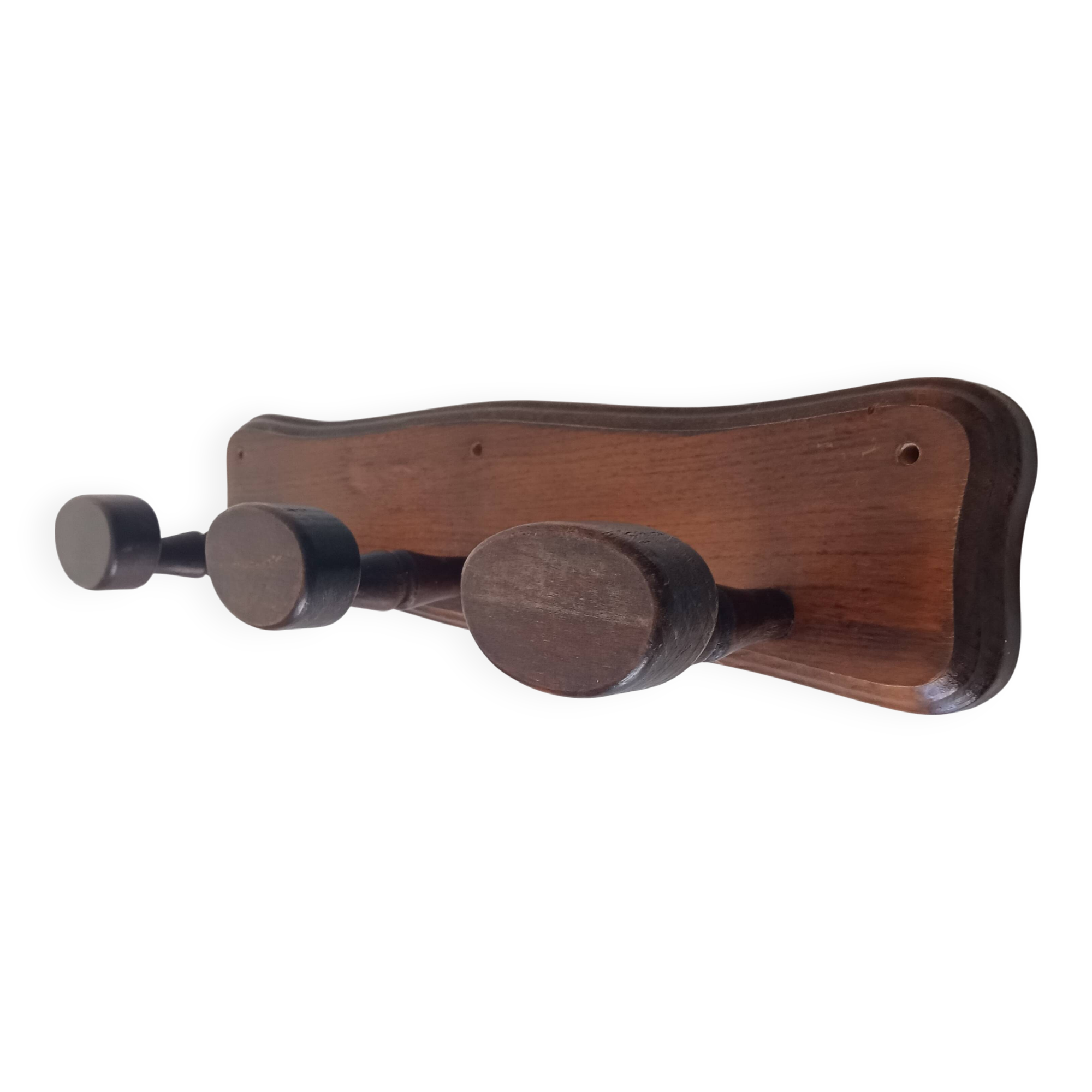 Vintage solid wood wall coat rack