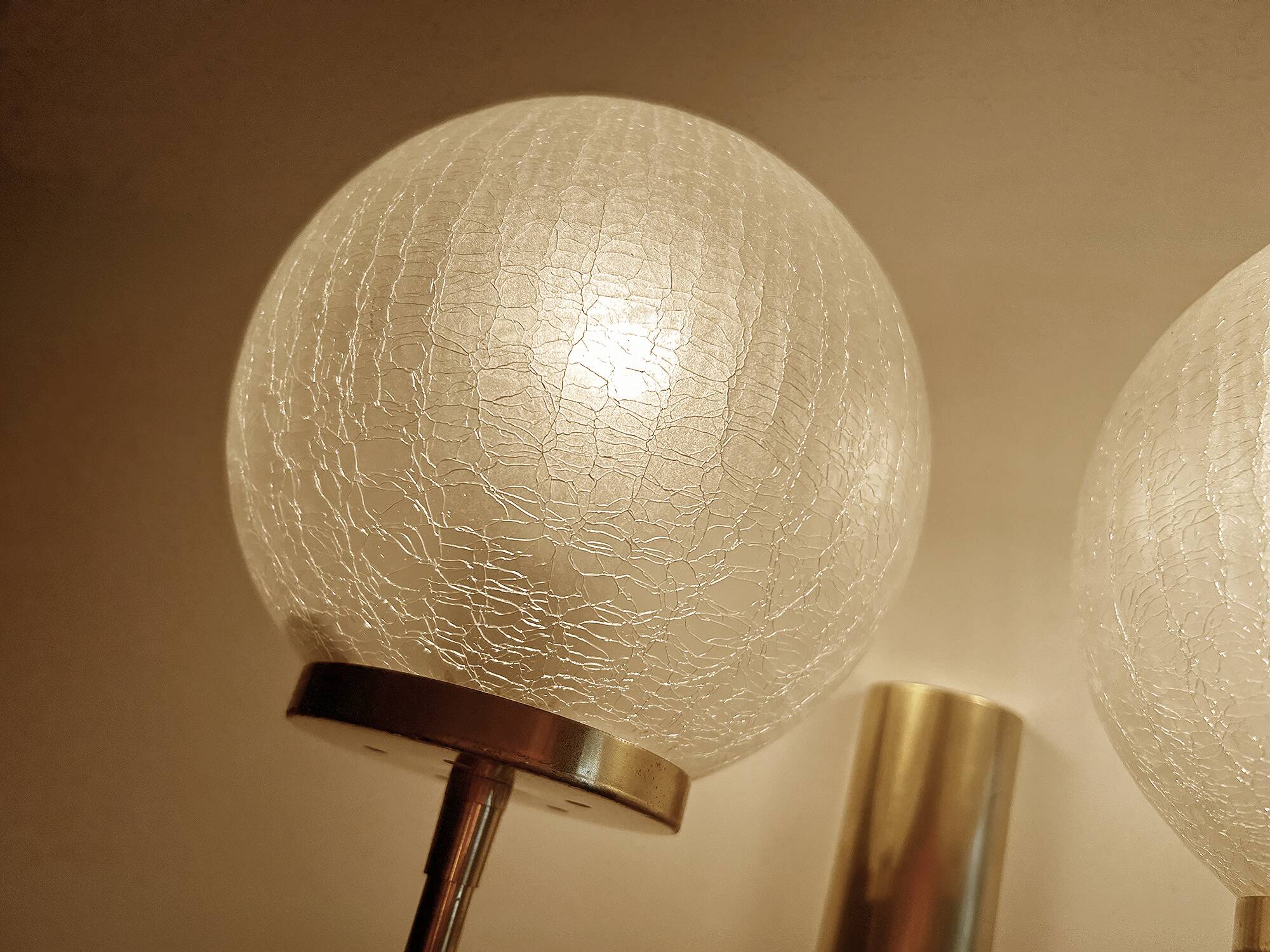 Pair Vintage Bubble Glass Wall Lights