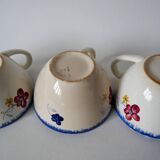 Trio of large cups digoin sarreguemines model mary-lou 194 0