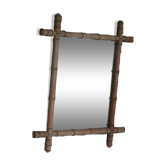 Bamboo imitation wood mirror, antique mirror, hanging mirror