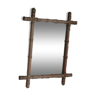 Bamboo imitation wood mirror, antique mirror, hanging mirror