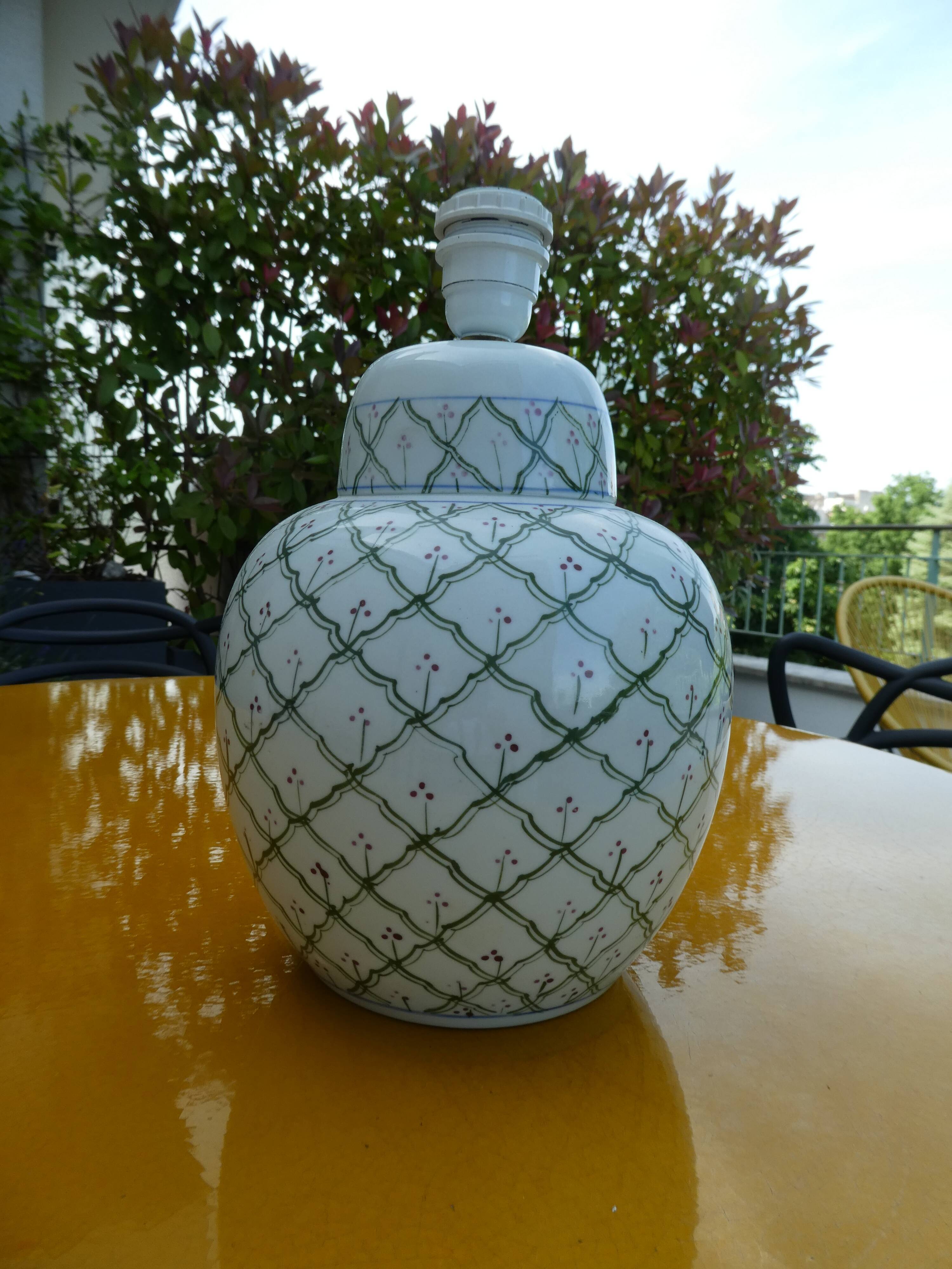 Hand-painted porcelain lamp foot