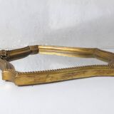 Antique Louis XV style mirror, vintage carved gilded wooden frame with pearls