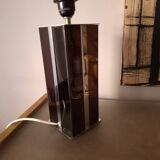 70s lamp base in plexiglass and chrome
