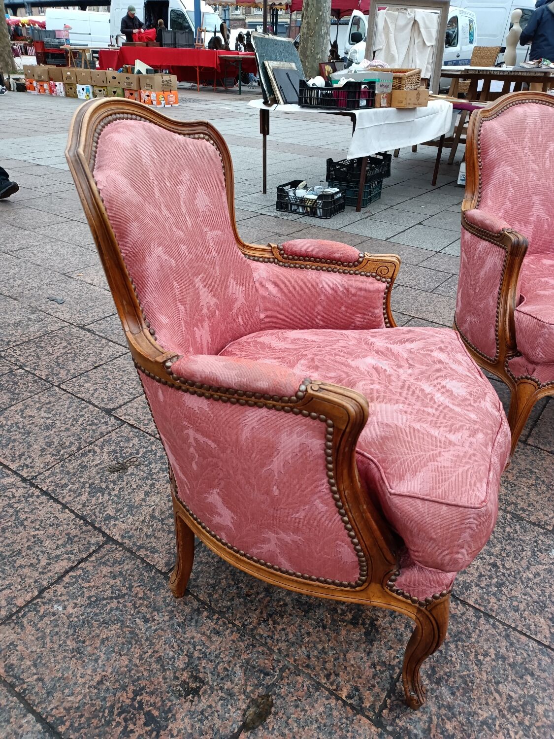 Pair of antique armchairs louis xv style