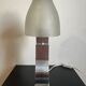 Lampe pied metal avec abat jour en verre épais