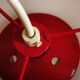 Vintage UFO ceiling light in red metal and white glass