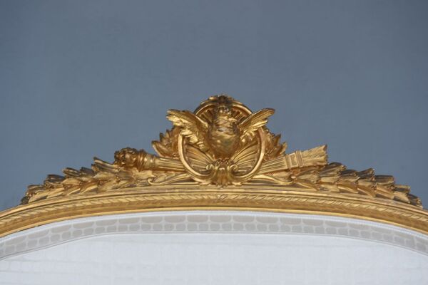 Banquette basse en bois doré de style Louis XVI époque Napoléon III