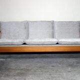 Brutalist pine sofa, 60s/70s