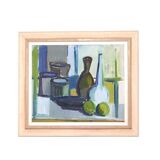 Original mid-century Swedish oil on canvas – “Still Life” by Arthur Nilsson – vintage & framed – 62 × 71 cm