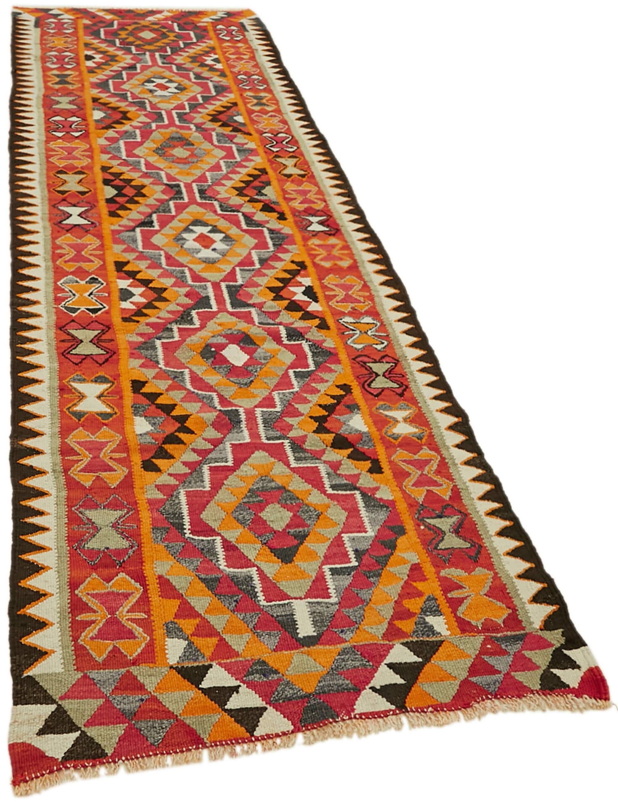 Turkish Handwoven Vintage Herki Kilim 102 cm x 320 cm