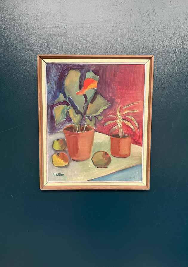 Swedish Oil on Panel – “Still Life” by Valbo – Signed – Vintage & Framed