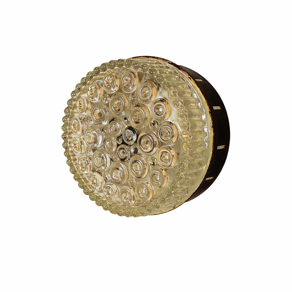 Vintage round glass wall lamp