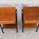 Pair of vintage bedside tables modernists wood and metal